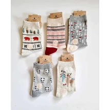 Női zoknik 5 pár - téli hangulatú