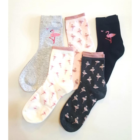 flamingó mintás női zoknik 
